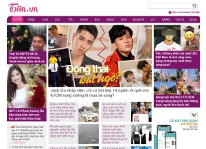 How tiin.vn looks like on a tablet such as an iPad.