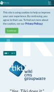 How tiki.org looks like on a mobile device such as an iPhone.