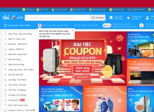 How tiki.vn looks like on a tablet such as an iPad.