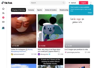 How tiktok.com looks like on a tablet such as an iPad.