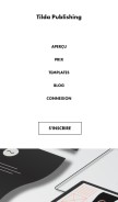 How tilda.cc looks like on a mobile device such as an iPhone.
