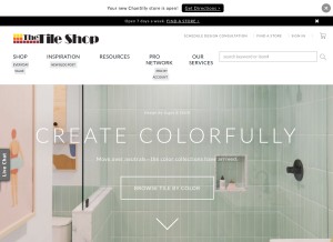 How tileshop.com looks like on a tablet such as an iPad.