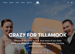 How tillamook.com looks like on a tablet such as an iPad.