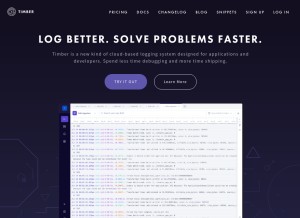 How timber.io looks like on a tablet such as an iPad.
