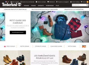 How timberland.com looks like on a tablet such as an iPad.