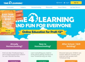 How time4learning.com looks like on a tablet such as an iPad.