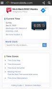 How timeanddate.com looks like on a mobile device such as an iPhone.