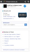 How timeanddate.de looks like on a mobile device such as an iPhone.