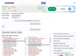 How timebie.com looks like on a tablet such as an iPad.