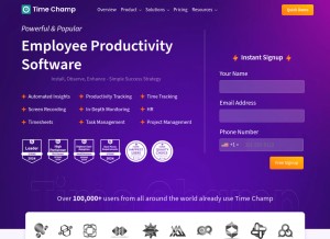 How timechamp.io looks like on a tablet such as an iPad.