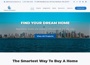 How timelyinvestment.ca looks like on a tablet such as an iPad.