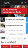 How timeout.fr looks like on a mobile device such as an iPhone.