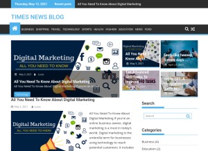 How timesnewsblog.com looks like on a tablet such as an iPad.