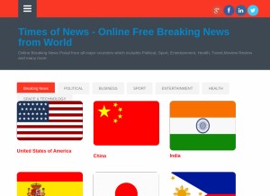 How timesofnews.com looks like on a tablet such as an iPad.