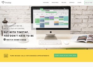 How timetap.com looks like on a tablet such as an iPad.