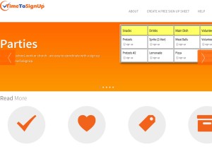 How timetosignup.com looks like on a tablet such as an iPad.
