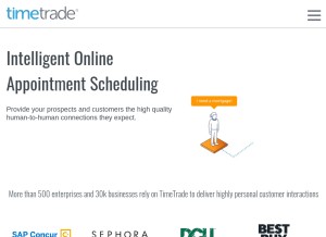 How timetrade.com looks like on a tablet such as an iPad.
