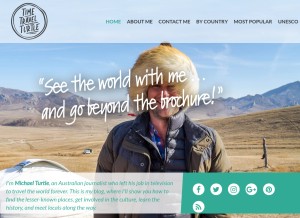 How timetravelturtle.com looks like on a tablet such as an iPad.