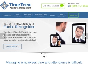 How timetrex.com looks like on a tablet such as an iPad.