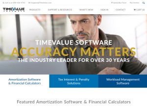 How timevalue.com looks like on a tablet such as an iPad.