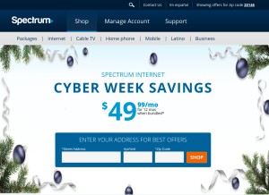 How timewarnercable.com looks like on a tablet such as an iPad.