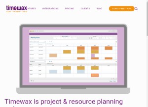 How timewax.com looks like on a tablet such as an iPad.