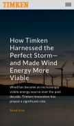 How timken.com looks like on a mobile device such as an iPhone.