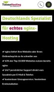 How timmehosting.de looks like on a mobile device such as an iPhone.