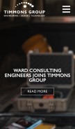 How timmons.com looks like on a mobile device such as an iPhone.