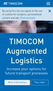 How timocom.com looks like on a mobile device such as an iPhone.