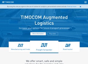 How timocom.com looks like on a tablet such as an iPad.