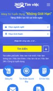 How timviec365.vn looks like on a mobile device such as an iPhone.