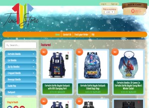 How tinastore.fun looks like on a tablet such as an iPad.