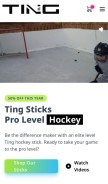 How ting.hockey looks like on a mobile device such as an iPhone.