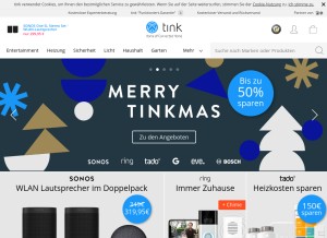 How tink.de looks like on a tablet such as an iPad.