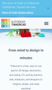 How tinkercad.com looks like on a mobile device such as an iPhone.