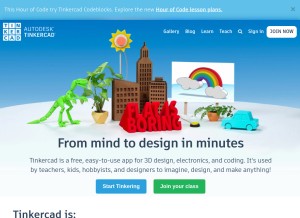 How tinkercad.com looks like on a tablet such as an iPad.
