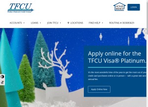 How tinkerfcu.org looks like on a tablet such as an iPad.
