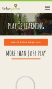 How tinkergarten.com looks like on a mobile device such as an iPhone.