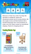 How tinkietoys.com looks like on a mobile device such as an iPhone.