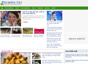 How tinmientay.net looks like on a tablet such as an iPad.