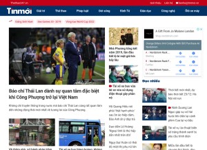 How tinmoi.vn looks like on a tablet such as an iPad.
