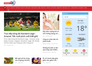 How tinmoi24.vn looks like on a tablet such as an iPad.