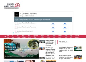 How tintucngaynay24h.com looks like on a tablet such as an iPad.
