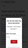 How tinyhousetalk.com looks like on a mobile device such as an iPhone.