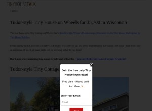 How tinyhousetalk.com looks like on a tablet such as an iPad.