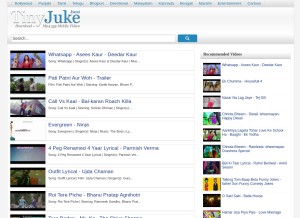 How tinyjuke.net looks like on a tablet such as an iPad.