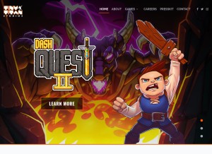 How tinytitanstudios.com looks like on a tablet such as an iPad.