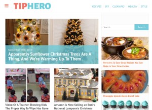 How tiphero.com looks like on a tablet such as an iPad.