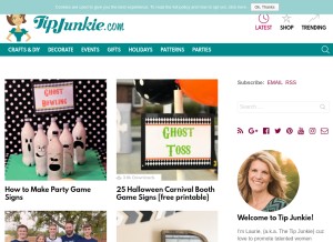 How tipjunkie.com looks like on a tablet such as an iPad.